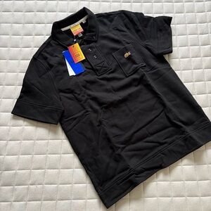 Lacoste L!VE x Opening Ceremony Unisex Black Polo Shirt - Fleece Lined Interior